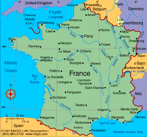 mapa francia ciudades